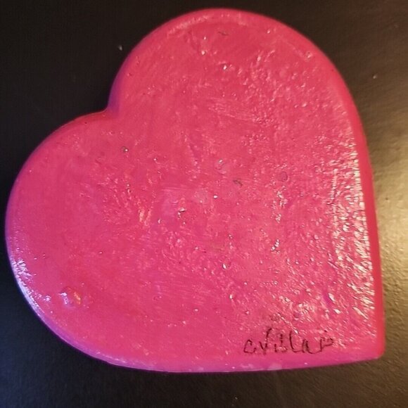 3.75 Inch Hand Painted Hand Made Heart Rock Hope Breast Cancer Survivor Pink - Picture 5 of 7